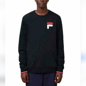 Fila Men's French Terry Black Crewneck Sweatshirt Size Medium